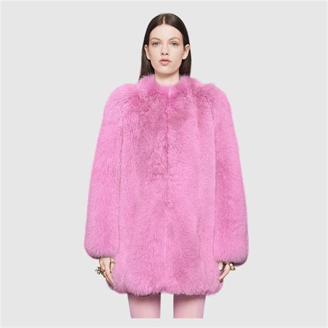 pink fur coat gucci|gucci trench coat women's.